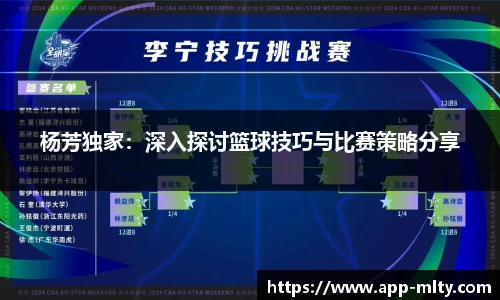 杨芳独家：深入探讨篮球技巧与比赛策略分享